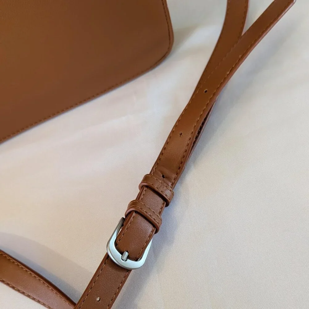 Pixie Mood Vegan Leather Zoe Crossbody Bag Tan Minimalist